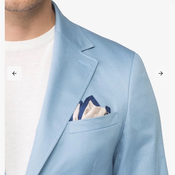 Dan John Men’s Light Blue Cotton Stretch Sateen Jacket Blazer- US 36 - Picture 6 of 12